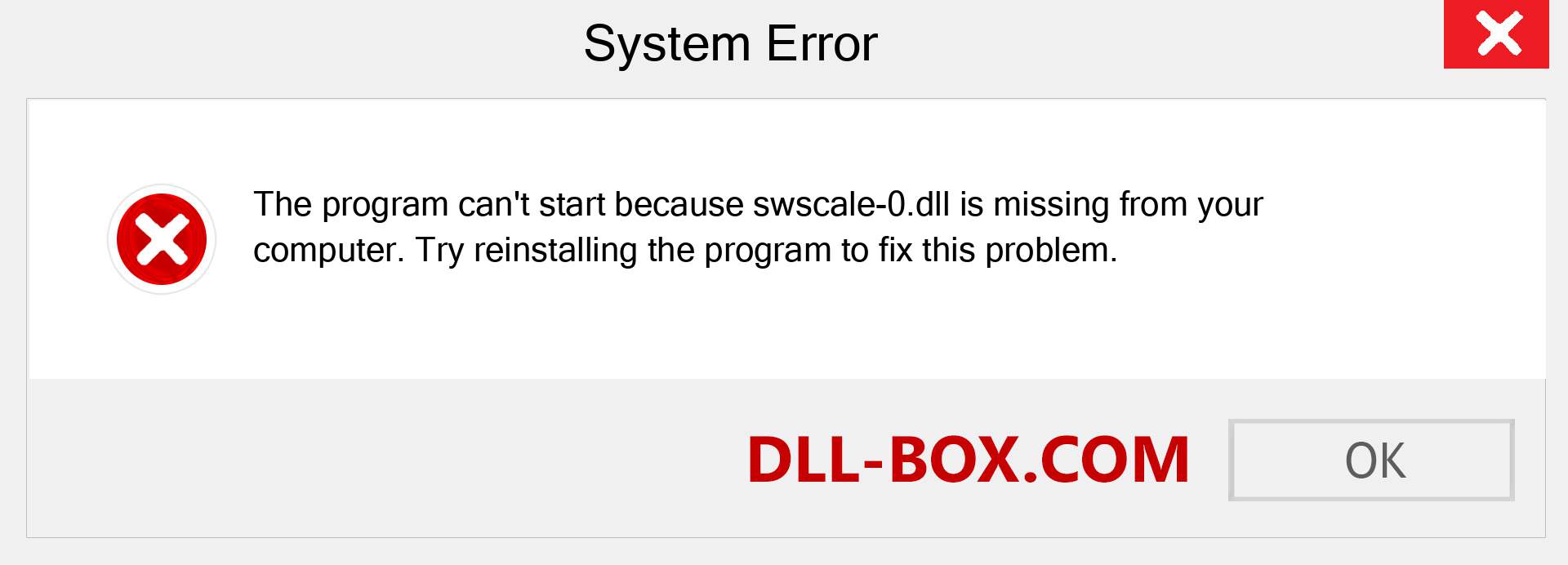  swscale-0.dll file is missing?. Download for Windows 7, 8, 10 - Fix  swscale-0 dll Missing Error on Windows, photos, images